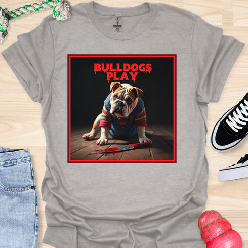 Bulldogs Play - Halloween - V4- Bulldog on Floor T-Shirt